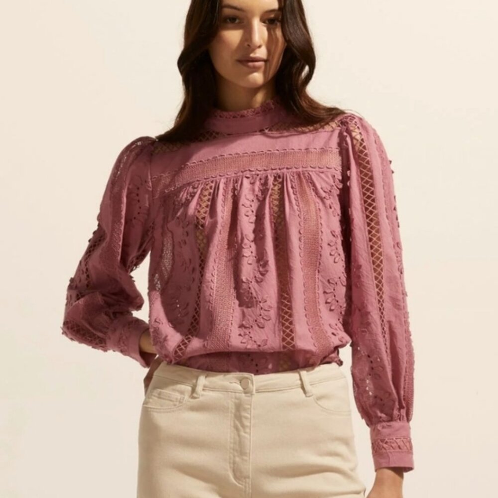 Zoe Kratzmann Glimpse Top In Magenta Elegant Pink Lace Women's Top Size 2